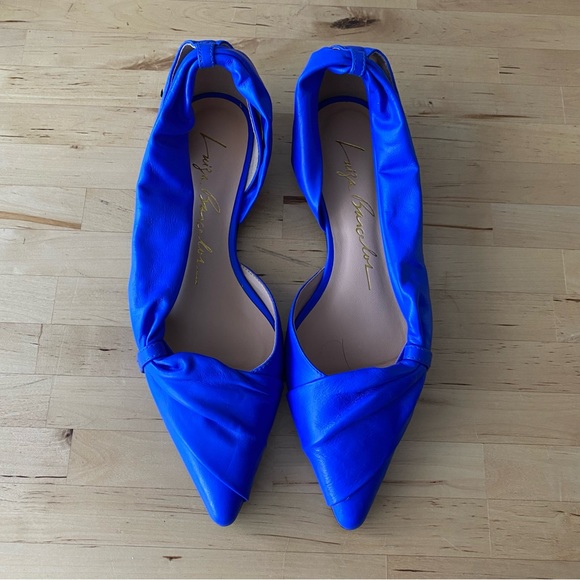 Royal Blue leather flats size 6.5 - Picture 1 of 6